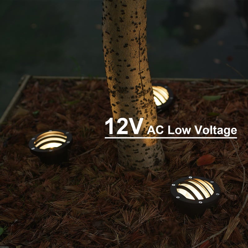 GOODSMANN Landscape Lights 1PK Low Voltage Well Lights 4 Watt 200 Lumen LED Landscape Lighting 2800K Warm White Metal In-Ground Light with Cable Connectors - Image 3